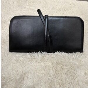 Johnny Farah High End Black Leather Clutch Elegant Bag‎ Timeless Style NEW